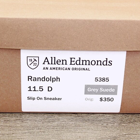 Allen Edmonds RANDOLPH Loafer Sneaker 11.5 D Grey Suede * add $15 new Trees - Picture 11 of 13